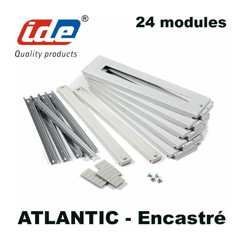Kit plastron + rail DIN plastique pour coffret encastrable Atlantic - Type - 3 Plastrons 150mmmm + Rails DIN