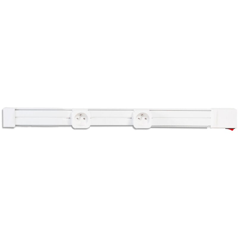 Kit rail electrique interrupteur et prises de courant coulissante ANGEL 250V Couleur - Blanc, Dimension - 1 metre