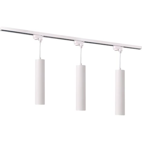 Kit rail MARIBEL blanc/or 3 suspensions GU10 1 m