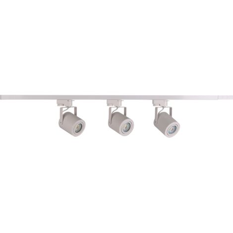Kit rail plafond blanc 3 spots GU10 1 m Minor Polux