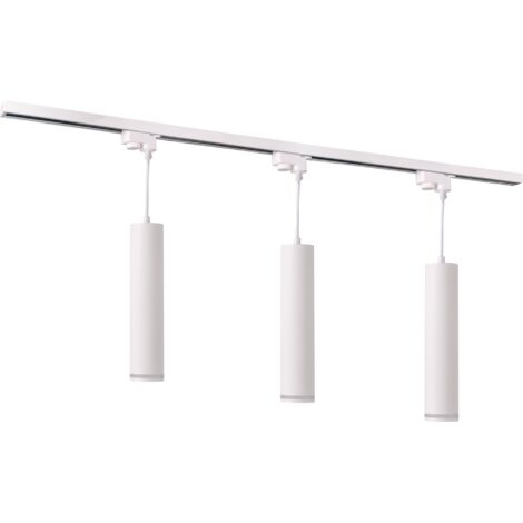 Kit rail plafond blanc 3 suspensions GU10 1m PARIS Polux