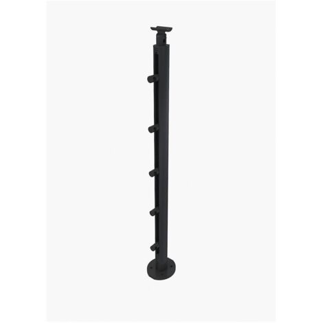 Kit Rallonge 1 Poteau Ellipsis Aluminium - Garde Corps Longueur    Noir Brillant  100 Cm