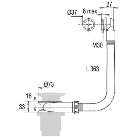 KIT REBOSADERO PARA LAVABO CON EMBELLECEDOR D30 - VALENTIN - 00 592000 000 00