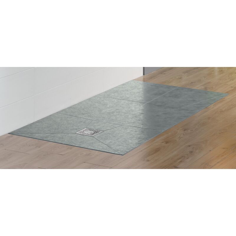 Wirquin - Kit receveur à carreler lund'o 90x90 cm grille carrée avec bonde extra-plate 30721484, blanc