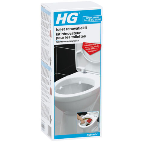 Kit rénovateur toilettes 500ml – Détergent puissant pour dépôts rebelles – Brosse et gants inclus – Nettoyage hygiénique – HG