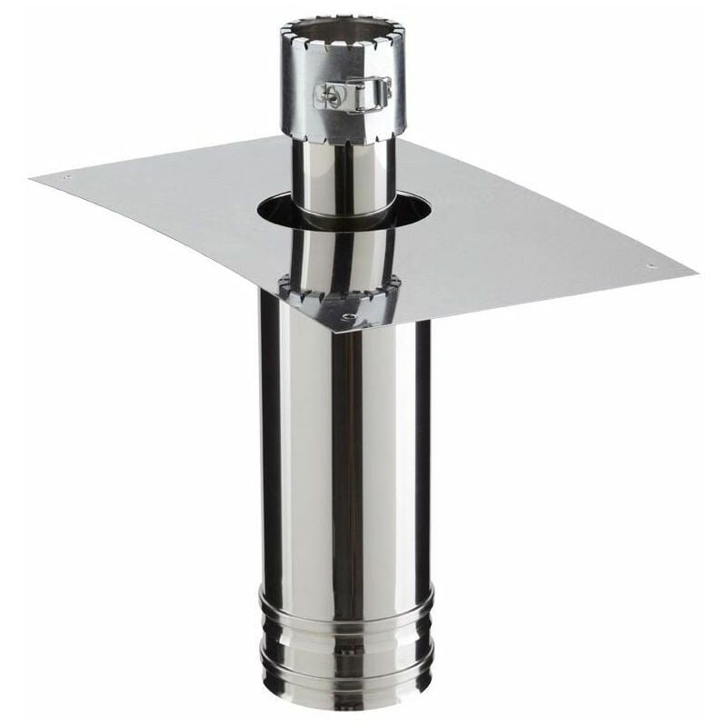 Kit rénovation départ plafond - pgi pour poêles à Pellets - Carré - Diamètre 80/130