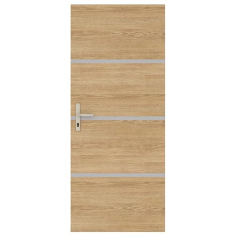 Kit rénovation porte décor chêne et profilés gris alu Préencollé