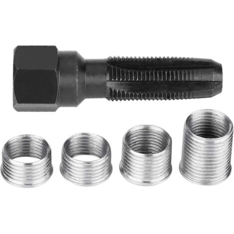 Kit Réparation Bougie M14, 5 Pcs Kit Réparation De Filetage De Bougie D'allumage De 14 Mm, Kit De Réparation De Filetage