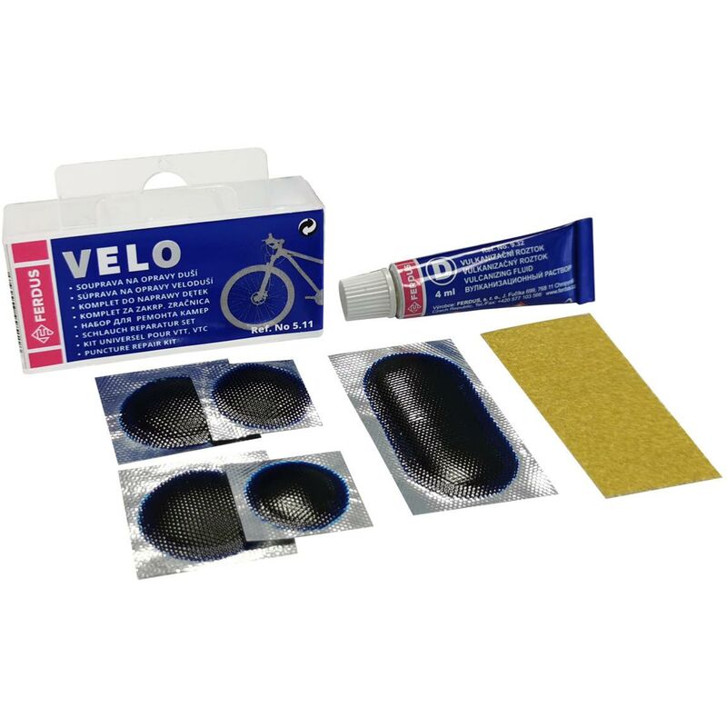 Oc-pro - kit reparation chambre a air velo, rustines - 7 pieces