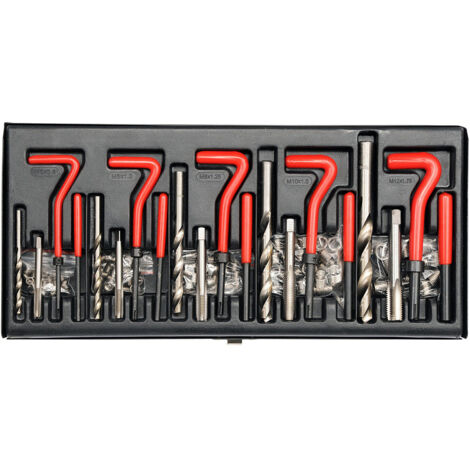 Kit reparation des filetages m5 - m6 - m8 - m10 - m12 type helicoil- 131 pieces