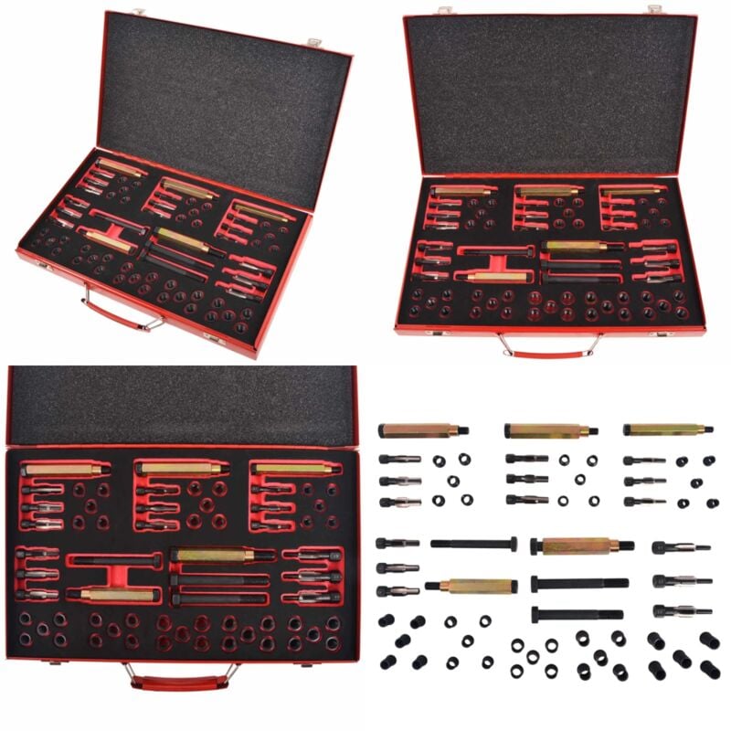 Vidaxl - Kit réparation filetage bougie préchauffage 63pcs M8 M9 M10 M12 - Ensemble Réparation Filetage Bougie - Kit Réparation Bougie Préchauffage