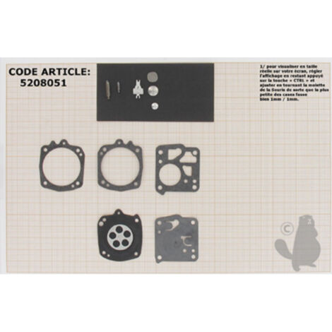 Kit Réparation Membranes Et Joints Carburateur Adaptable Dolmar Modèles Pc6200, Pc7300. Remplace Origine Tillotson Rk-31hs.