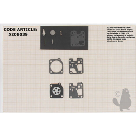 Kit Réparation Membranes Et Joints Carburateur Adaptable Echo Modèle 231x. Remplace Origine Zama Rb-81.