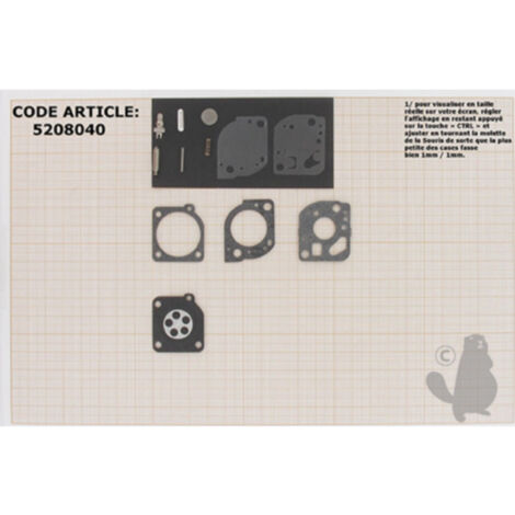 Kit Réparation Membranes Et Joints Carburateur Adaptable Homelite. Remplace Origine Zama Rb-82.