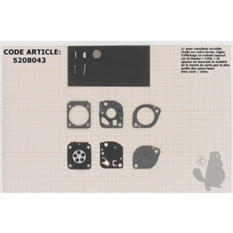 Kit réparation membranes joints carburateur ZAMA RB-165 - RB165