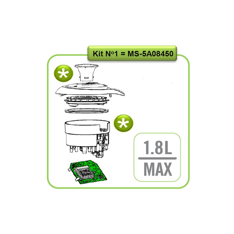 KIT REPARATION N° SERIE < A 0312 POUR PETIT ELECTROMENAGER MS-5A08450 - Moulinex