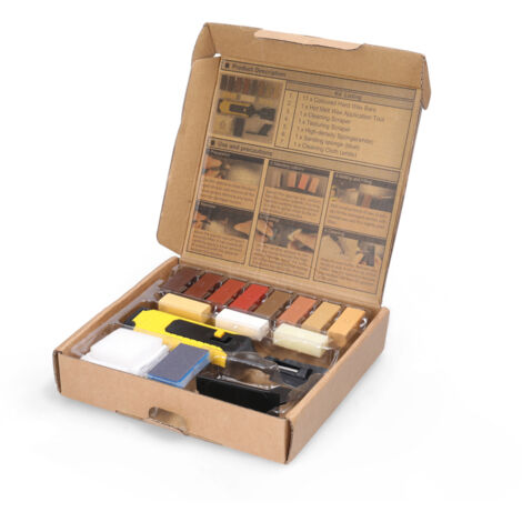 Kit réparation pour sol stratifié et bois, DIY multifonction, avec 11 blocs cire, pour rayures et éraflures