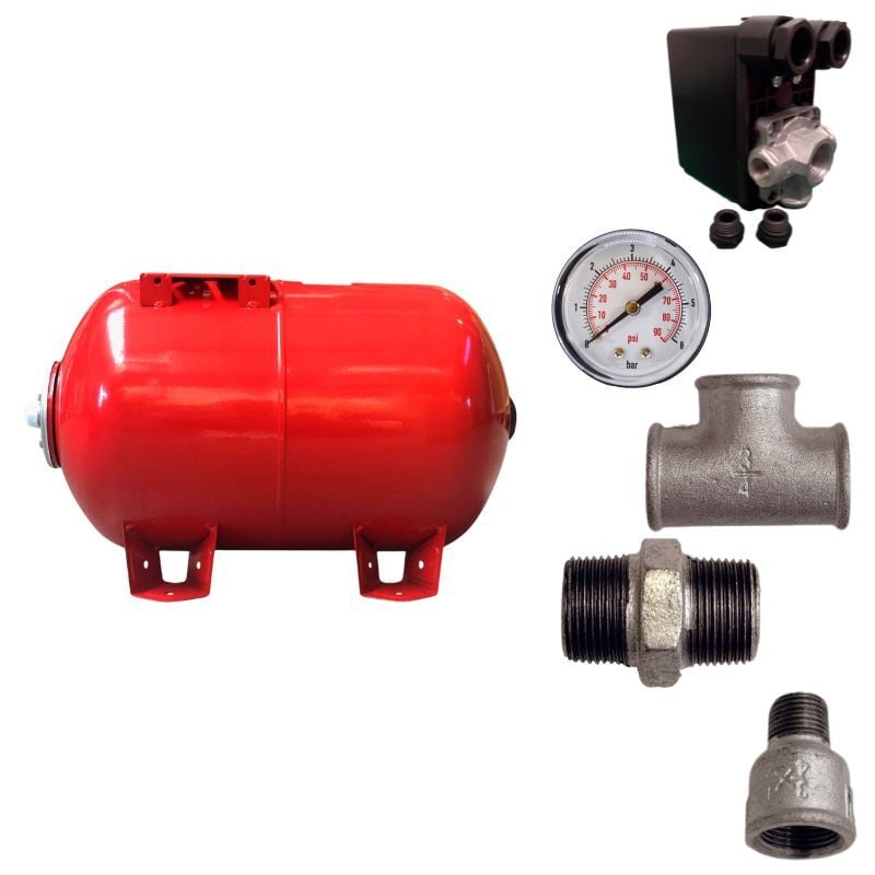 Kit réservoir vessie zilmet horizontal 200L - 1'