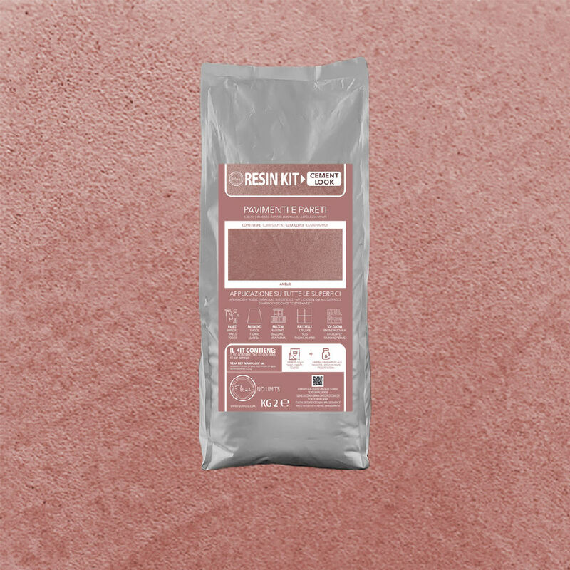 Image of Kit Resina Cemento Fleur in Polvere per Pavimenti Pareti Piastrelle - Colore: Amelie - Formato: 2 Kg