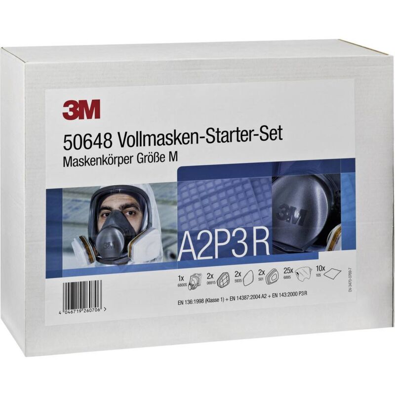 Image of 50648 Kit respiratore a maschera pieno facciale A2 P3 r Taglia: m - 3M