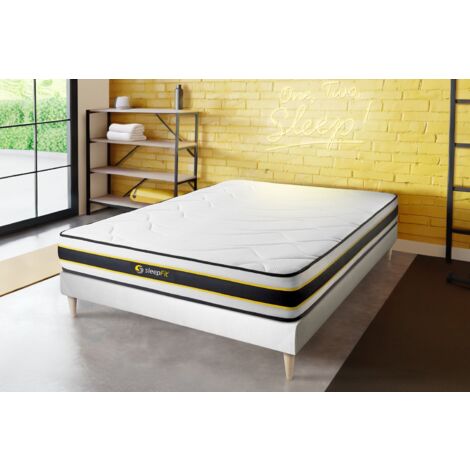 Kit rete e materasso matrimoniale FLEXY 140x210cm - Spessore : 22cm - molle insacchettate e memory foam - rigido