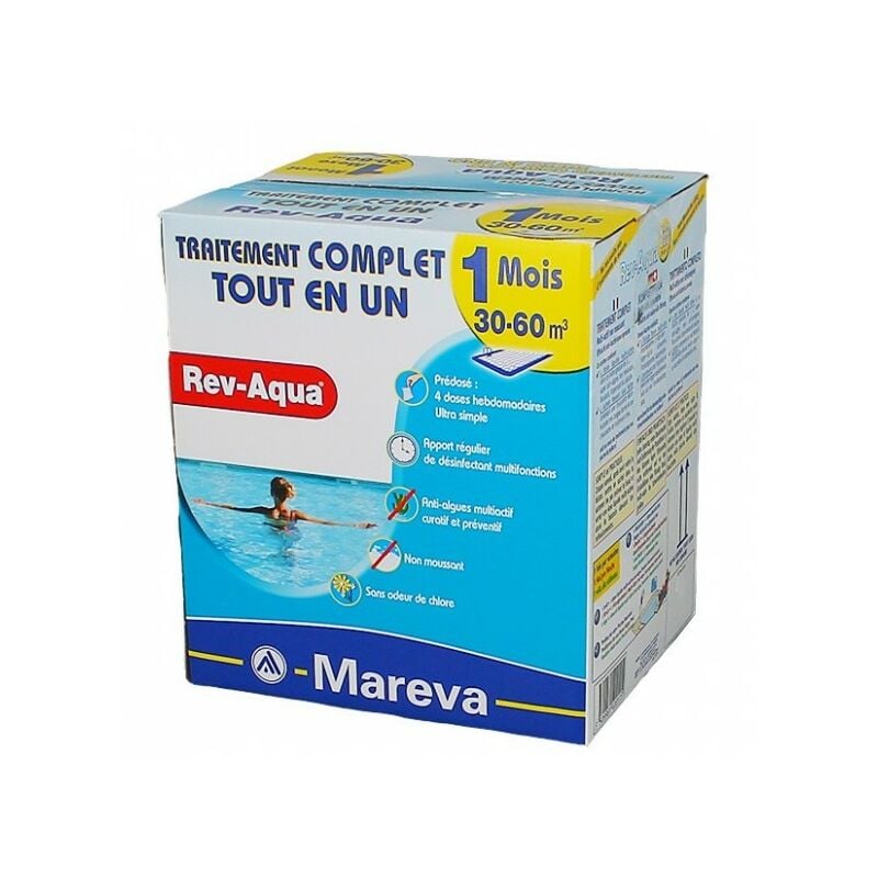 Mareva - Kit traitement piscine complet - Rev-Aqua 30/60 m3 - 1 mois de