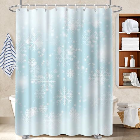 Kit rideau de douche en polyester 180x180 À œillets renforcés cache baignoire pour votre chalet à la montagne
