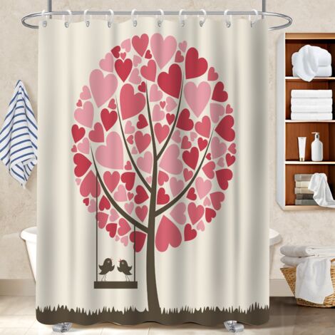Kit rideau de douche en polyester 180x180 avec 12 œillets polyester pour salle de bain pour votre chalet à la montagne