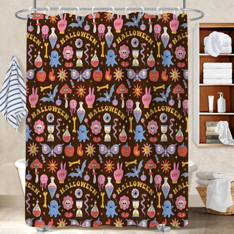 Kit rideau de douche en polyester 180x180 avec 12 œillets rideau étanche pour adapté aux animaux domestiques