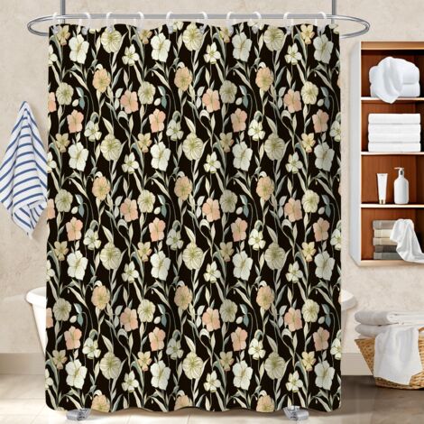 Kit rideau de douche en polyester 180x180 avec œillets cache baignoire pour votre chalet à la montagne