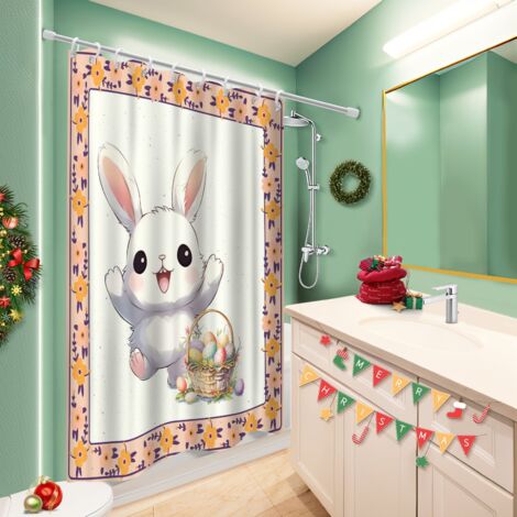 Kit rideau de douche en polyester 180x180 décoratif bâche polyester douche pour logement étudiant