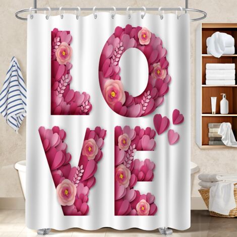 Kit rideau de douche en polyester 180x180 montage sans perçage voile de douche pour les amateurs de déco