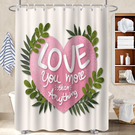 Kit rideau de douche en polyester 180x180 naturel rideau imperméable pour jeune couple emménageant