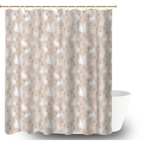 Kit rideau de douche en polyester 180x180 robuste bâche polyester douche pour baignoire d’angle