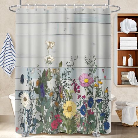 Kit rideau de douche en polyester 180x180 tissu respirant bâche polyester douche pour solution pour angle difficile