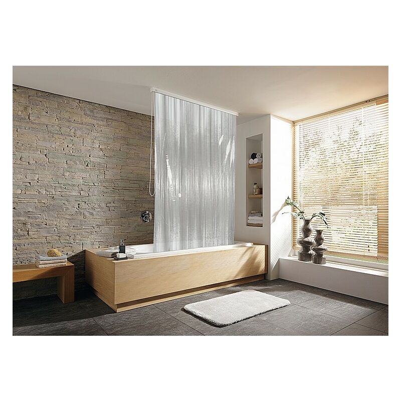 Banyo - Kit rideau de douche roulant angulaire Milky