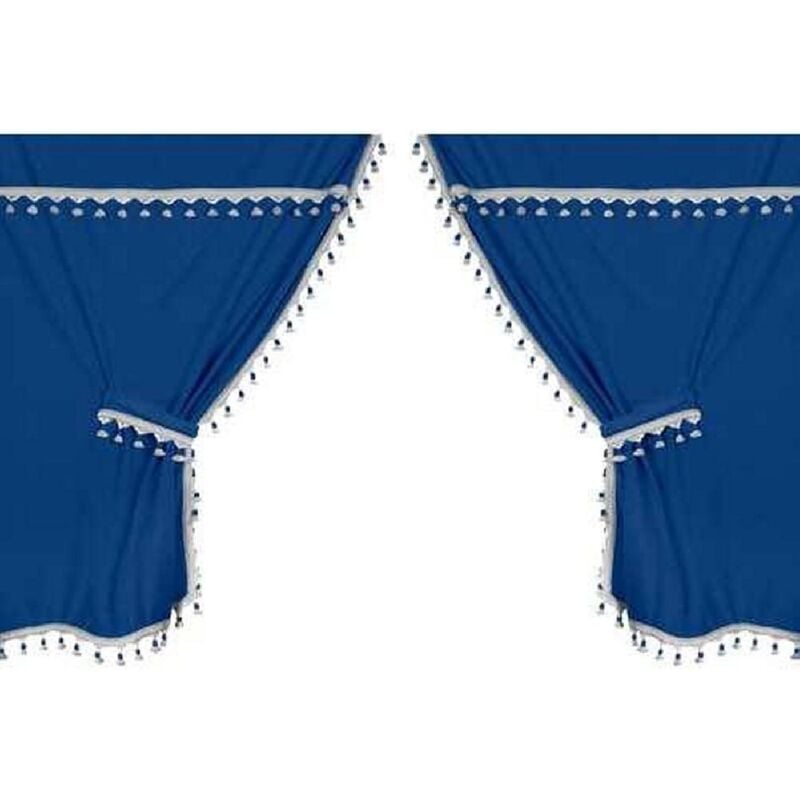 Kit rideaux centraux et lateraux - bleu