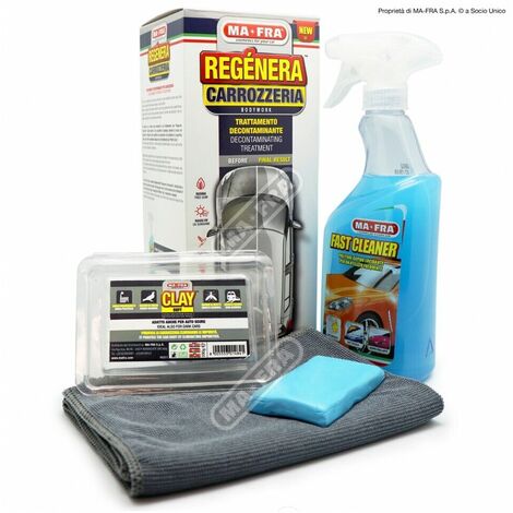 Kit Rigenera Carrozzeria Auto MA-FRAN Pulisce Lucida Protegge Decontamin Anti UV