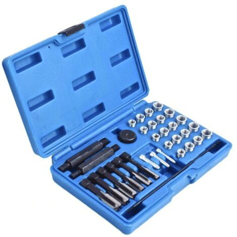 KIT RIMOZIONE RIPARAZIONE CANDELE CANDELETTE ROTTE 33 PZ AUTO FILETTI 709sa