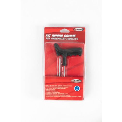 Kit ripara gomme 7 pz. adatto a tutti gli pneumatici tubeless per auto, moto, scooter