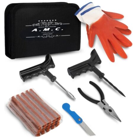 Kit Riparazione Pneumatici Auto 26pcs Kit Emergenza per Ripara Gomme Auto e Moto