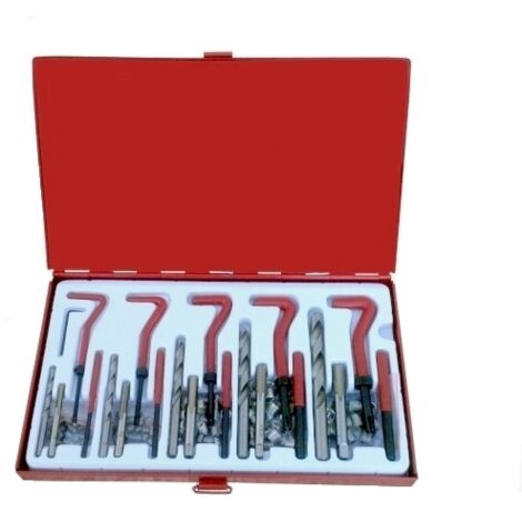 Kit riparazione ripristino filetti/filettature/elicoidi maschi 131 pz c/valigetta metallo