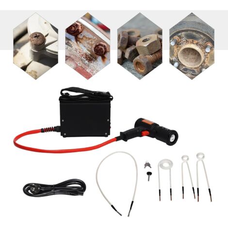 Kit riscaldatore a induzione magnetica da 1500 W, riscaldatore a induzione magnetica da 30-60 kHz, riscaldatore a induzione elettromagnetica per la rimozione di bulloni arrugginiti