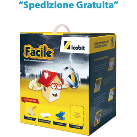 Kit Rivestimento Impermeabilizzante Facile Icobit Grigio 3 Kg
