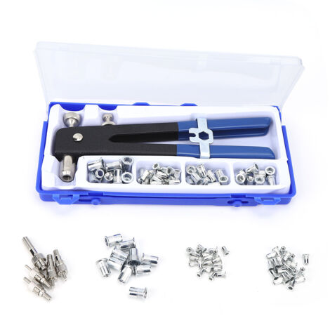 Kit Rivet Nuts avec Rivet Gun - Insert Fileté Rivnut Nutsert Kit Rivetage 106 pièces - M3 M4 M5 M6 M8 Aluminium