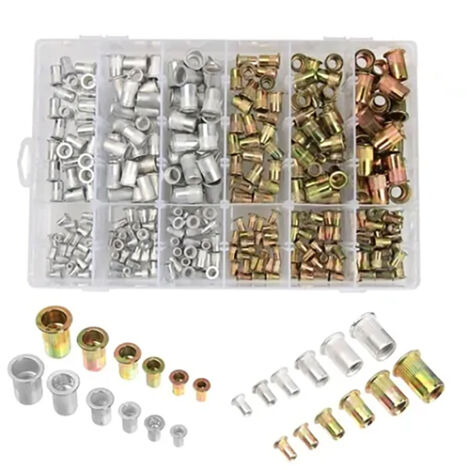 Kit Rivets: Rivet Nut Kit Zinc Plated Aluminum M3 M4 M5 M6 M8 M10 Flat Head Threaded Insert Nuts