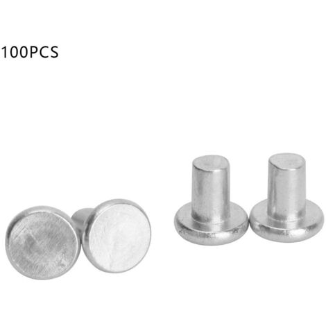 Kit Rivets / Rivets Solid Aluminium M4, Rivets à tête plate Solid Aluminium GB867 M4  4, 100pcs Rivets Solid Aluminium à tête plate pour fixation durable