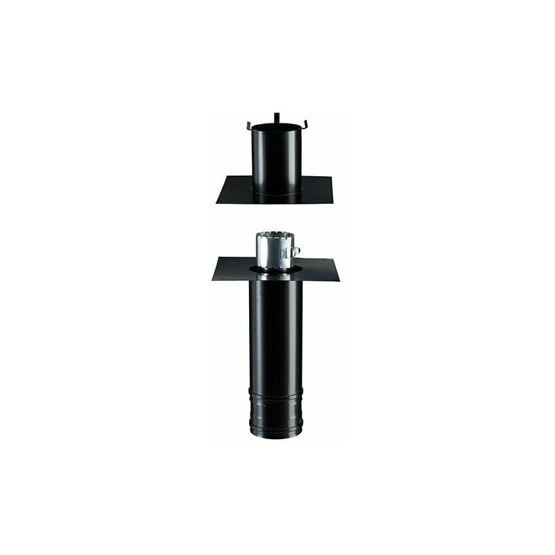 Kit rénovation rectangulaire départ au sol - Kit rénovation carré départ au plafond (Noir mat)