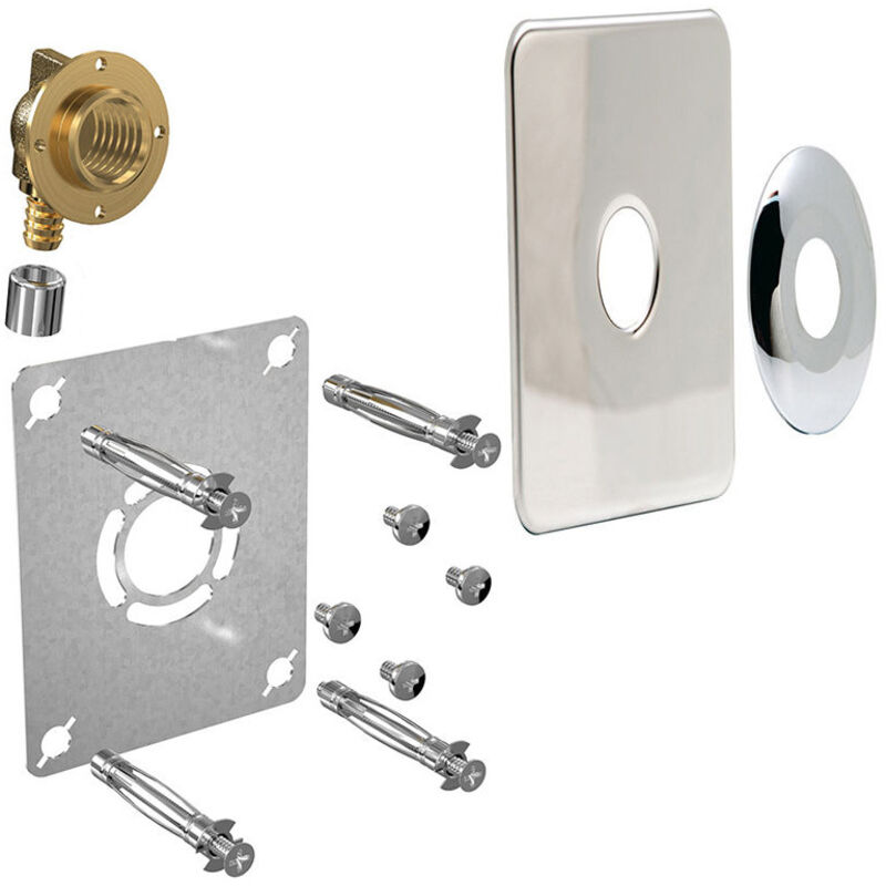 Sortie de cloison robifix Machine à laver + Plaque de finition - per Ø12 - Femelle 1/2' (15/21) à Sertir