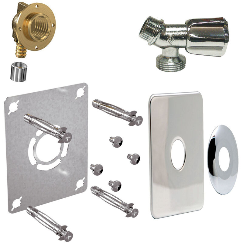 Sortie de cloison robifix complet pour machine à laver -Raccord Femelle 1/2' (15/21) à sertir pour per Ø16 - robinet machine à laver - plaque de